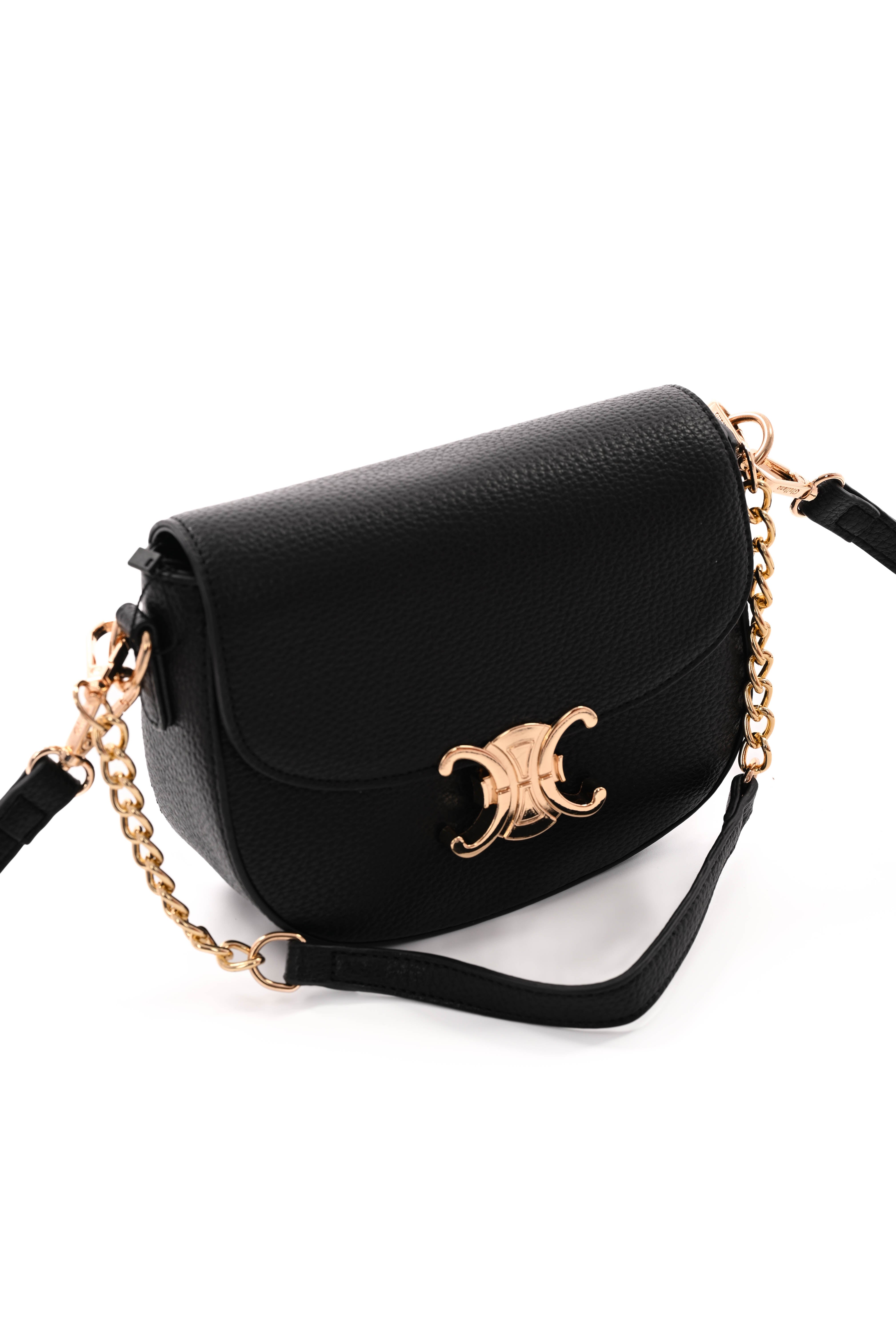 Crossbody tas met  C sluiting zwart