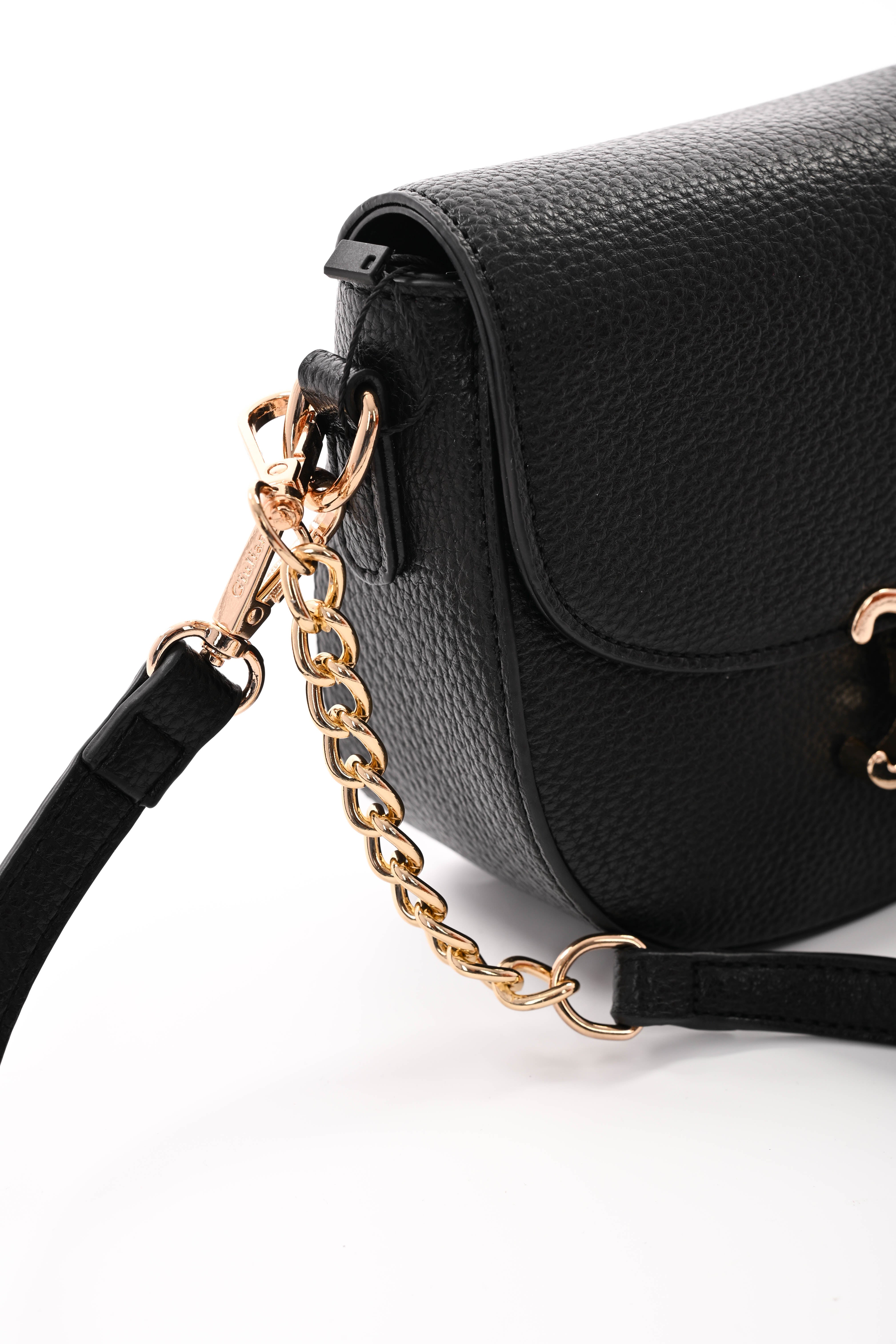 Crossbody tas met  C sluiting zwart