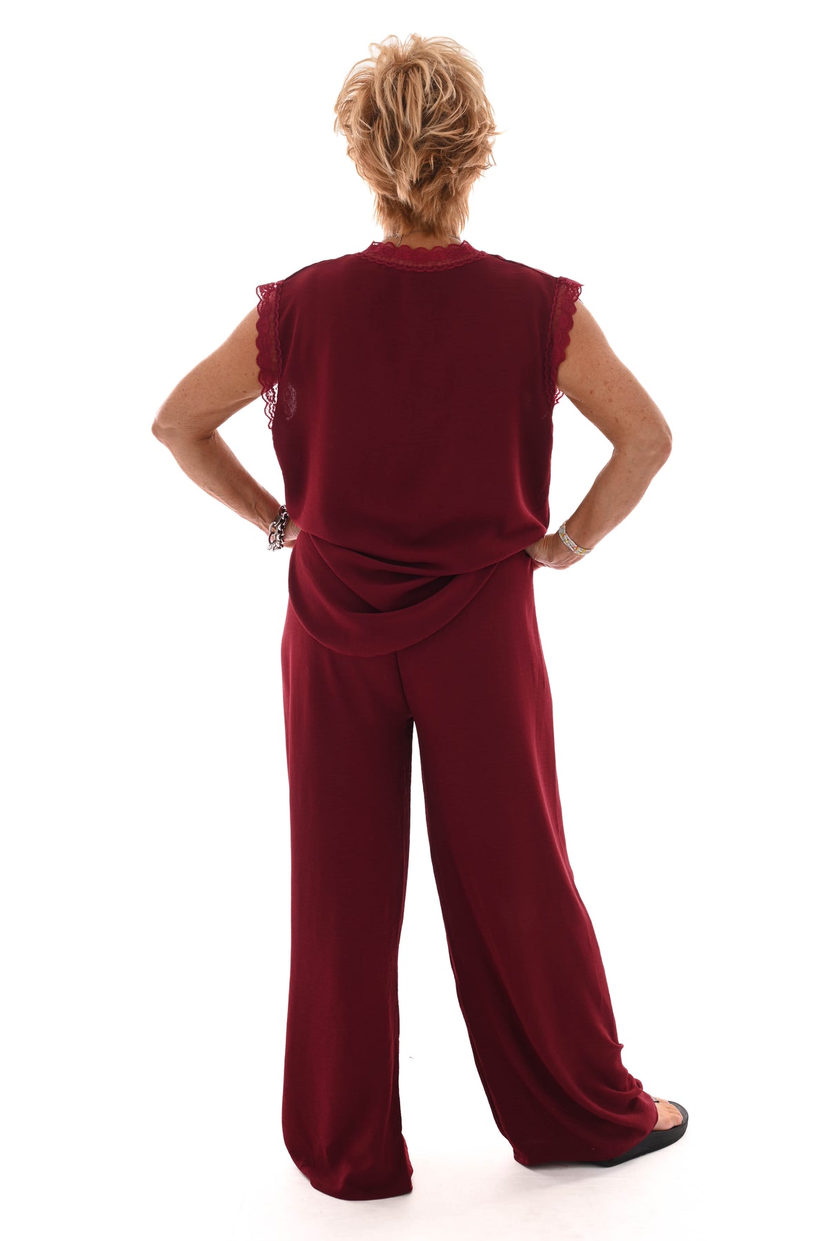 Tweedelig pak kant bordeaux