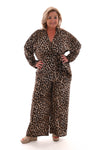 Tweedelig set panterprint en strass bruin