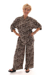 Tweedelig set panterprint en strass beige