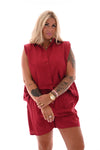 Twinset blouse open rug rood