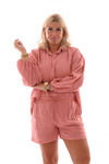 Tweedelig set blouse oversized oudroze