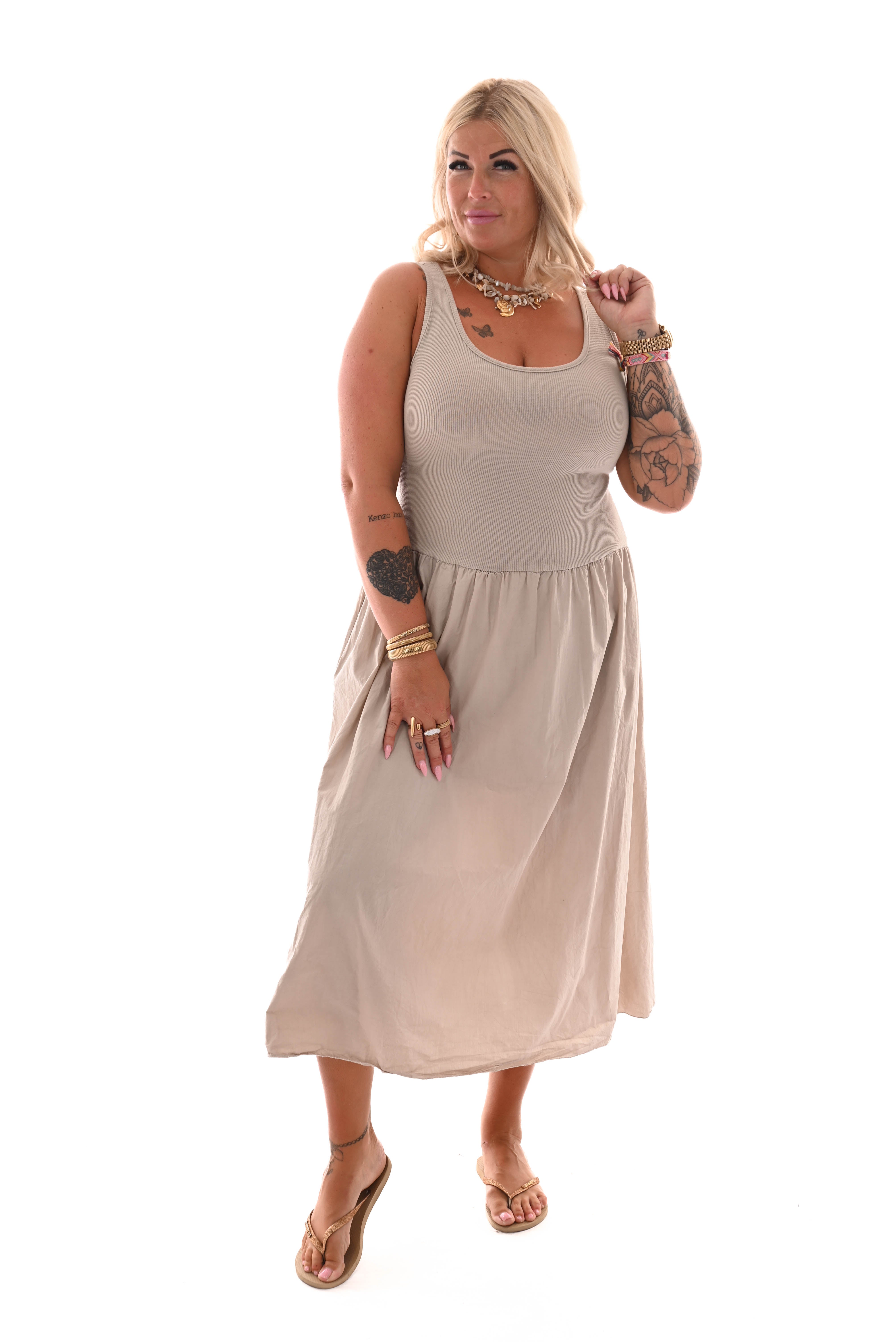 Jurk lang beige