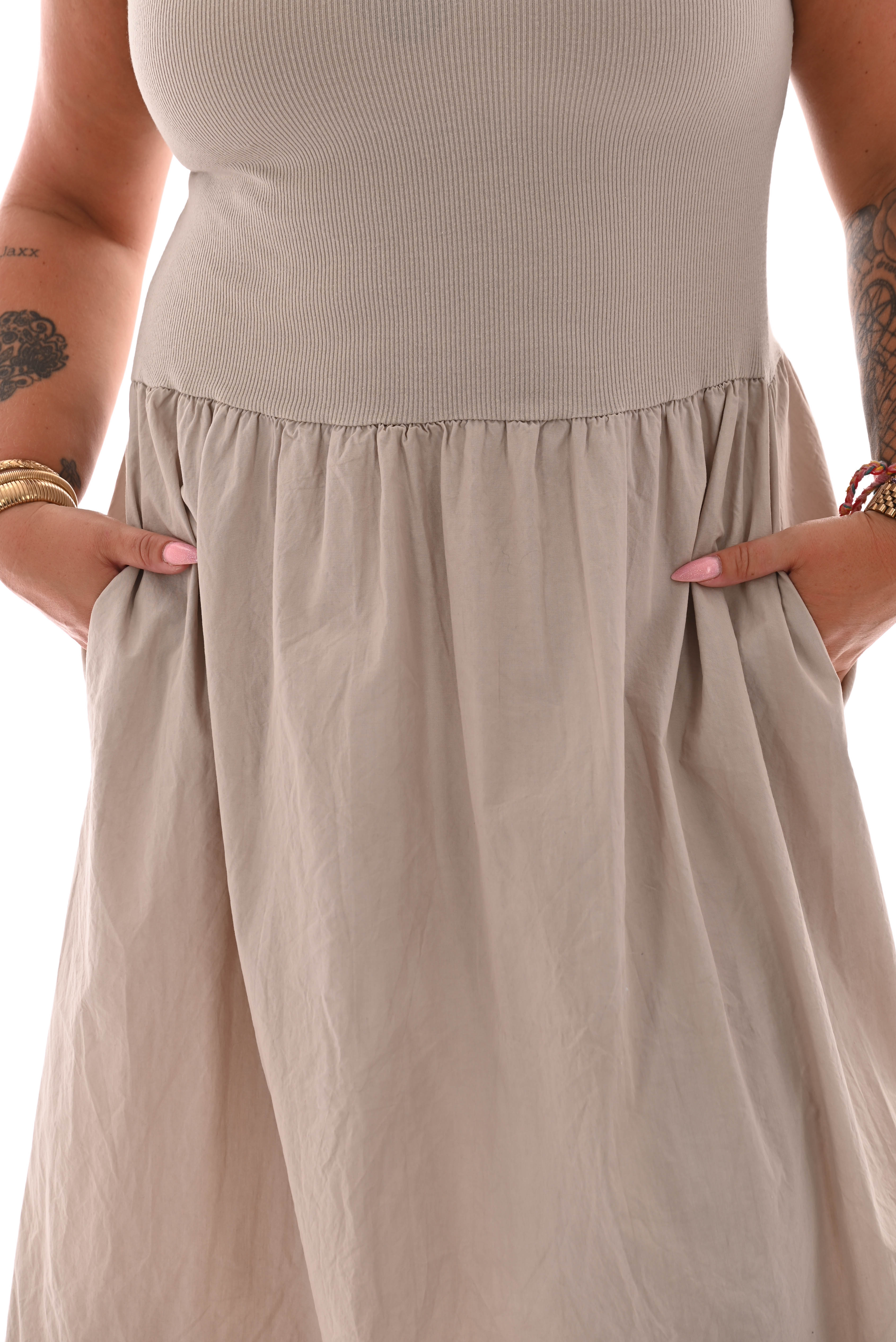 Jurk lang beige
