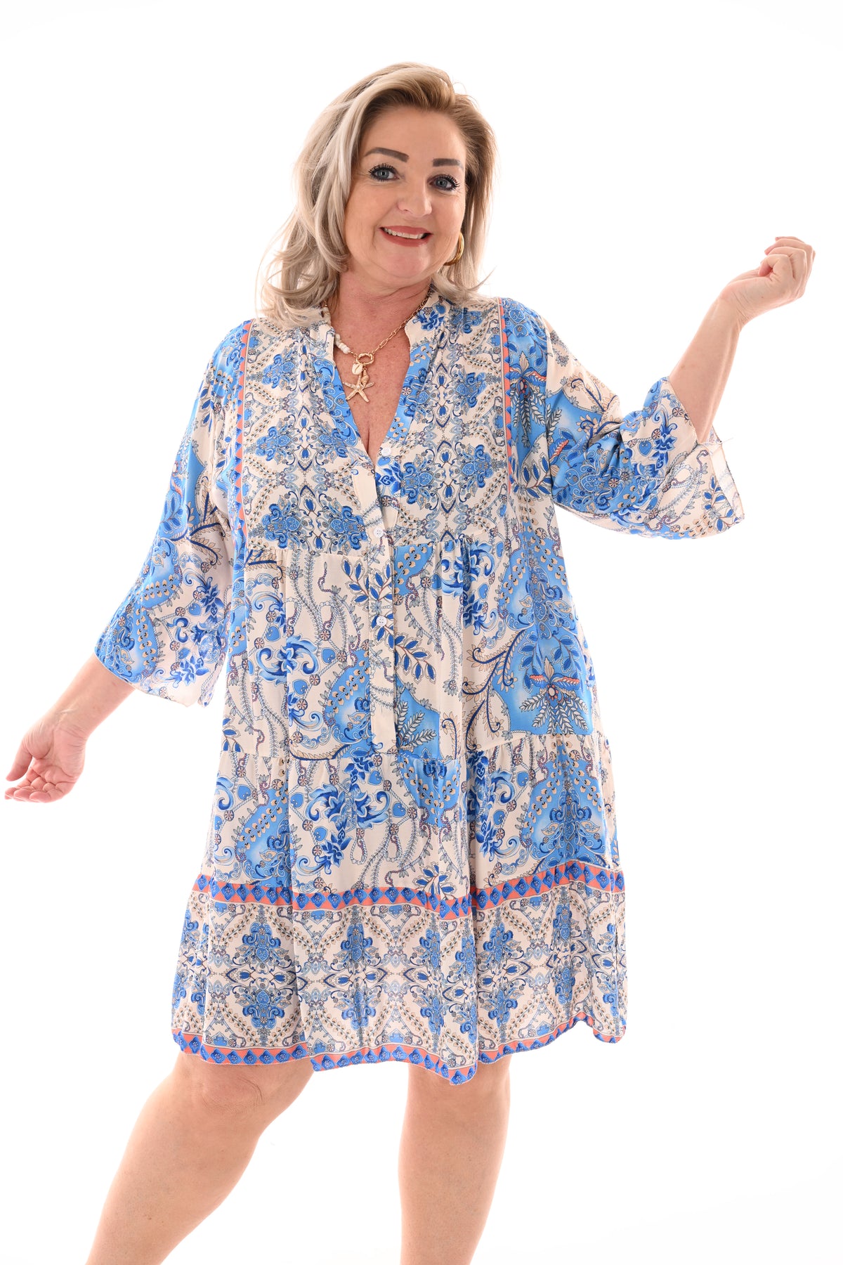 Tuniek paisley blauw