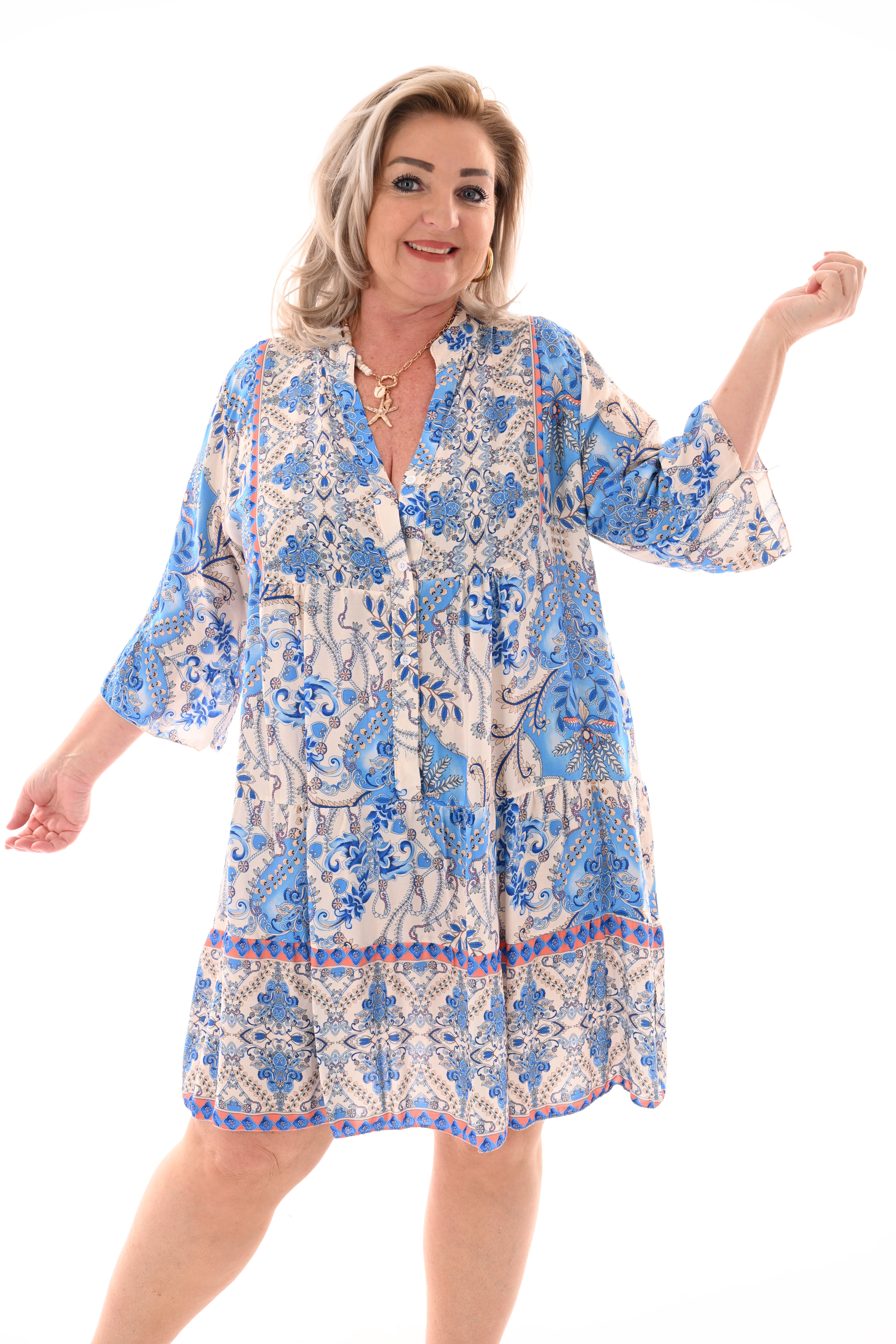 Tuniek paisley blauw