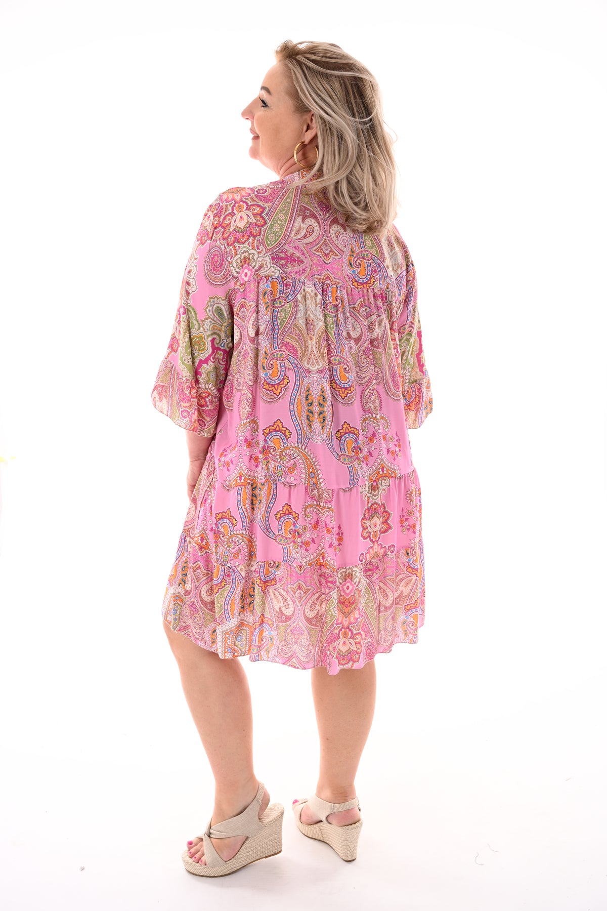 Tuniek paisley lichtroze