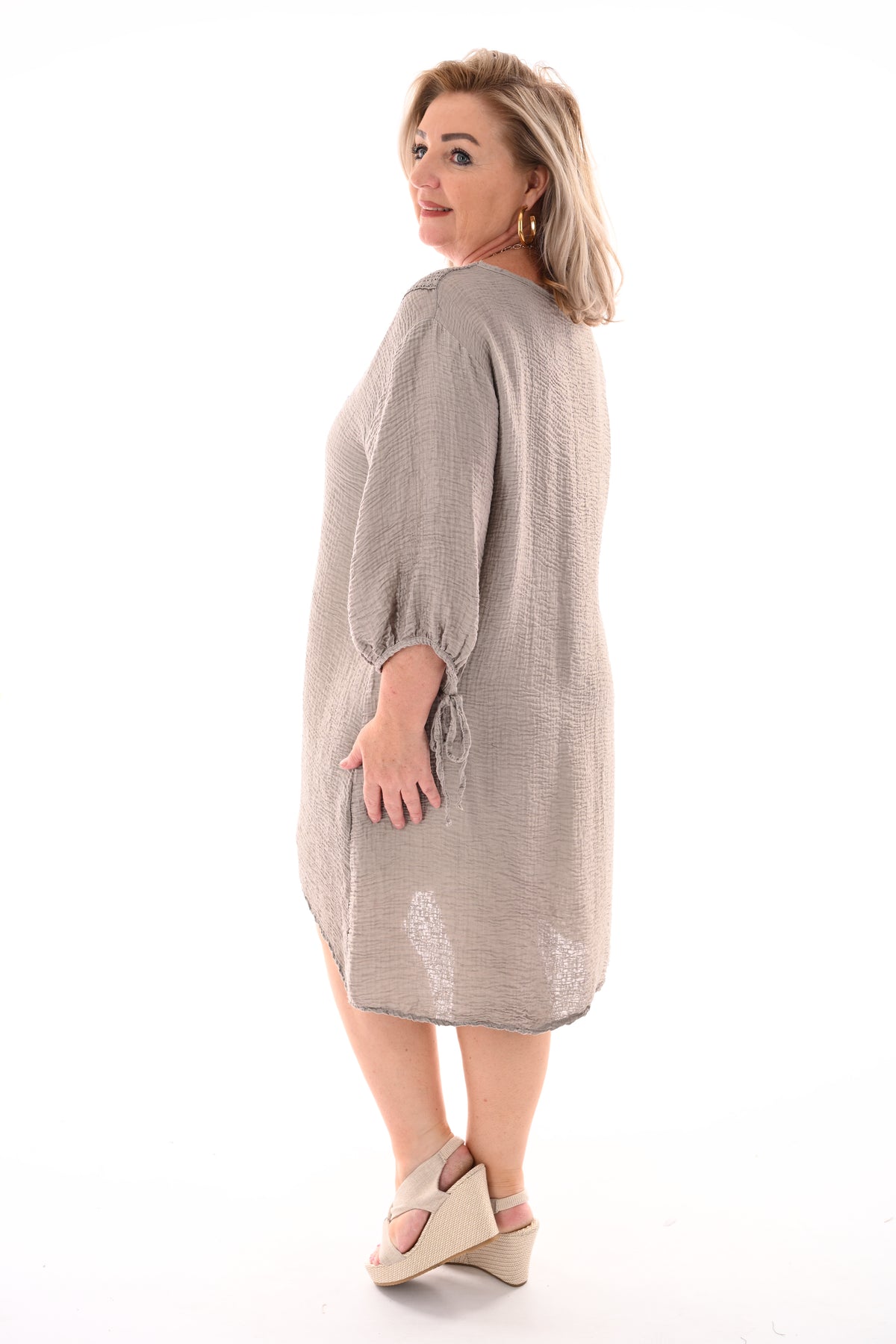 Ibiza crepe tuniek taupe
