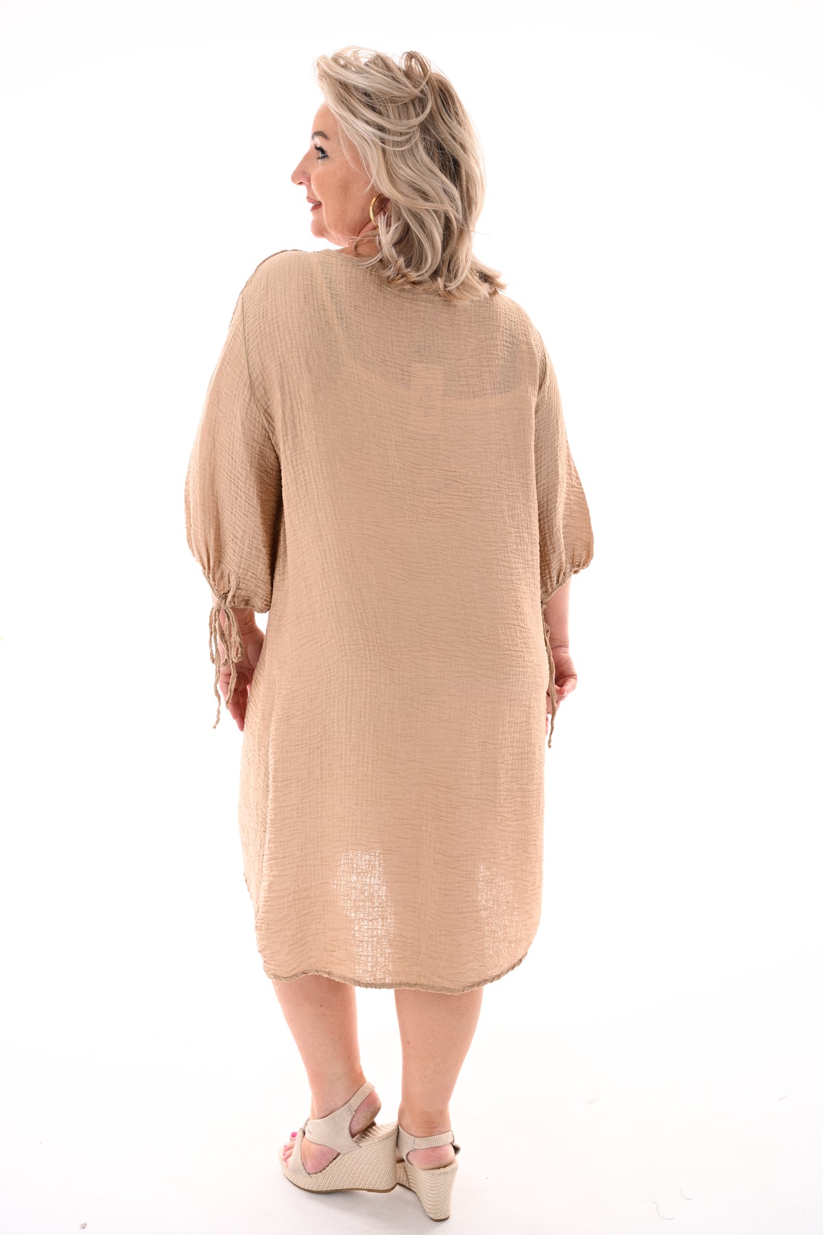 Ibiza crepe tuniek camel
