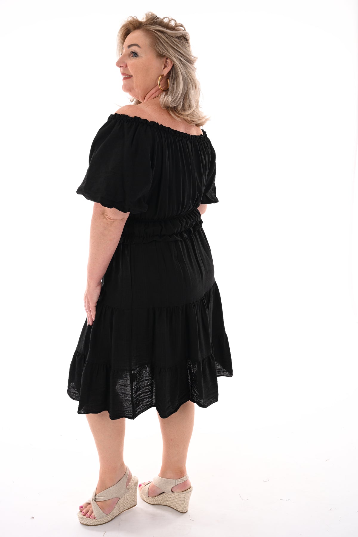 Jurk off-shoulder zwart