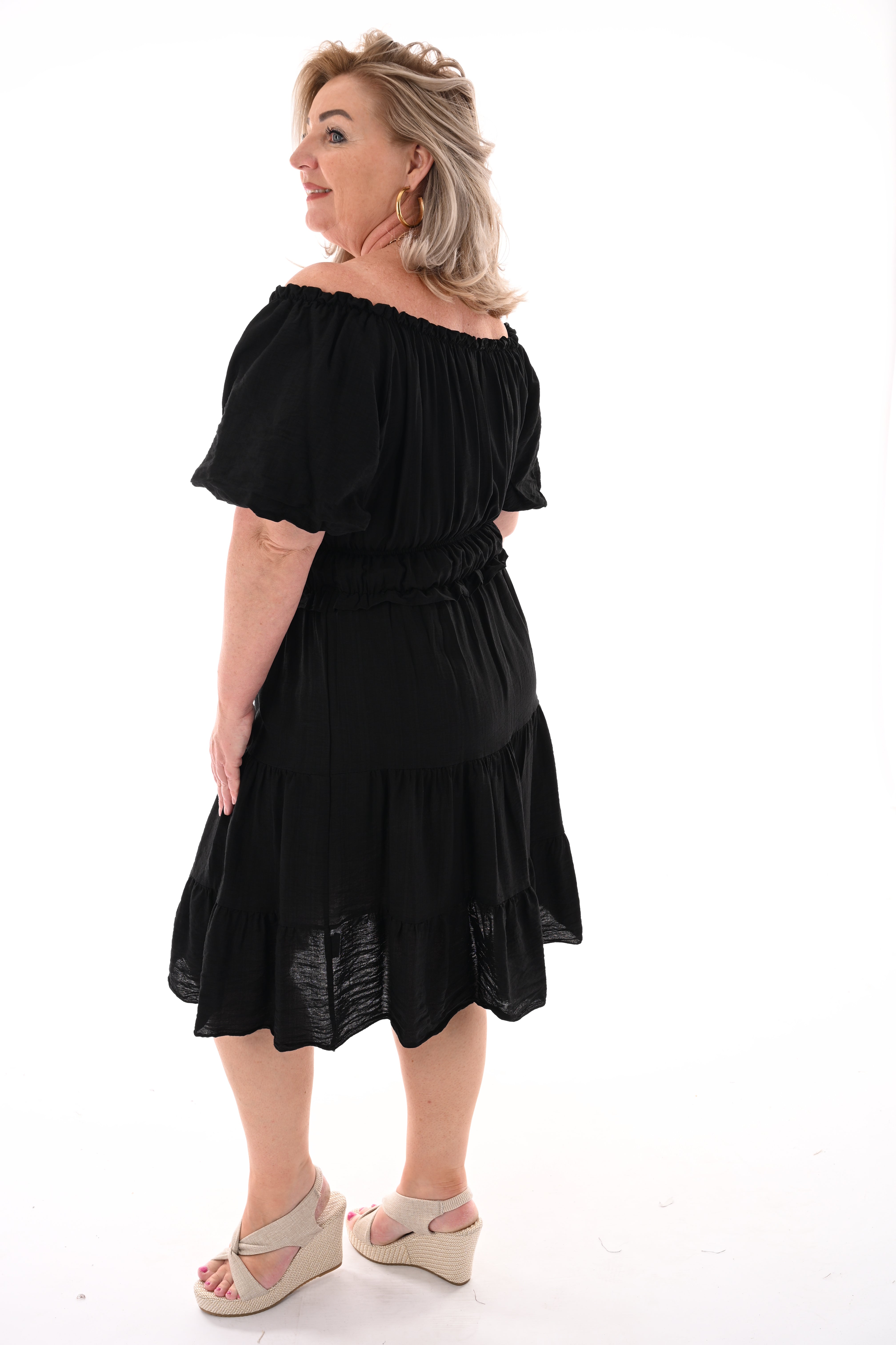 Jurk off-shoulder zwart