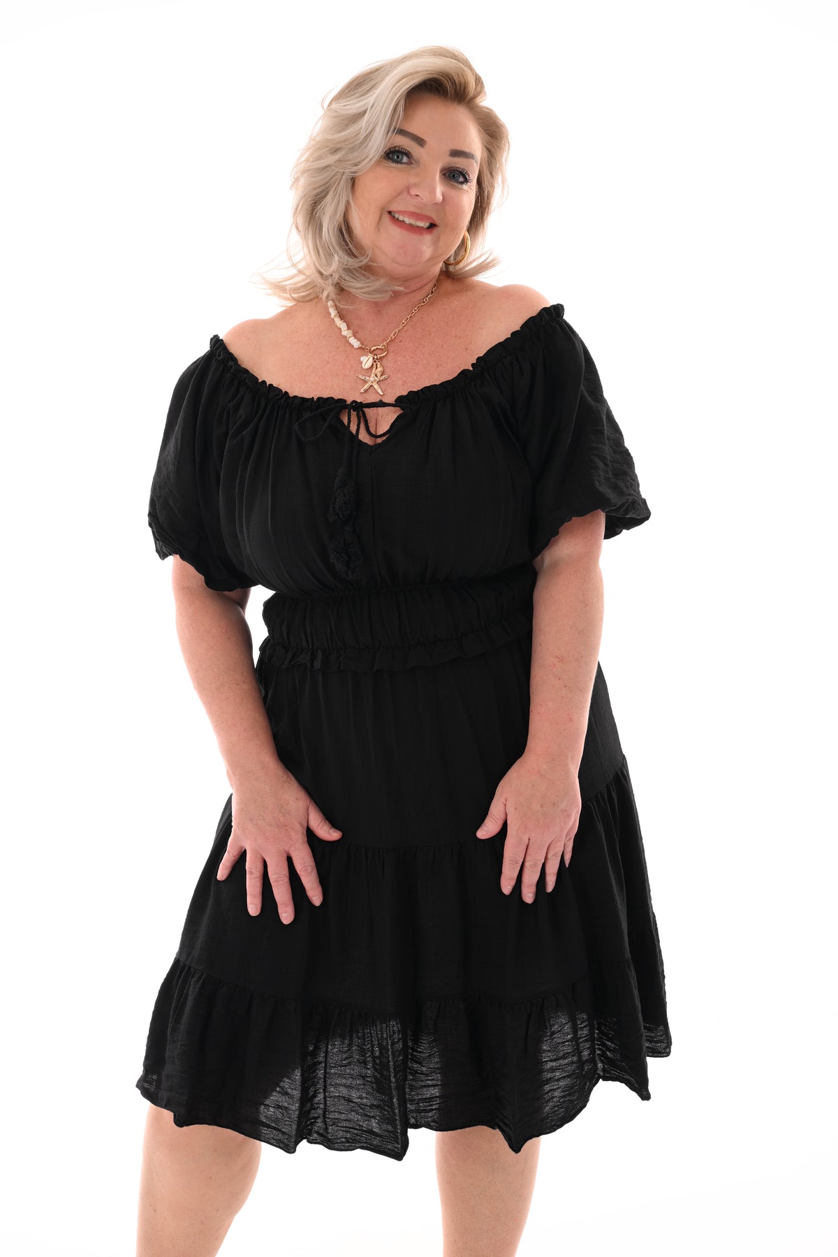 Jurk off-shoulder zwart
