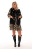 Gilet faux fur gouden knopen zwart