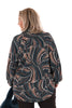 Blouse print swirl petrol