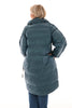 Puffer jas gebreid detail blauw