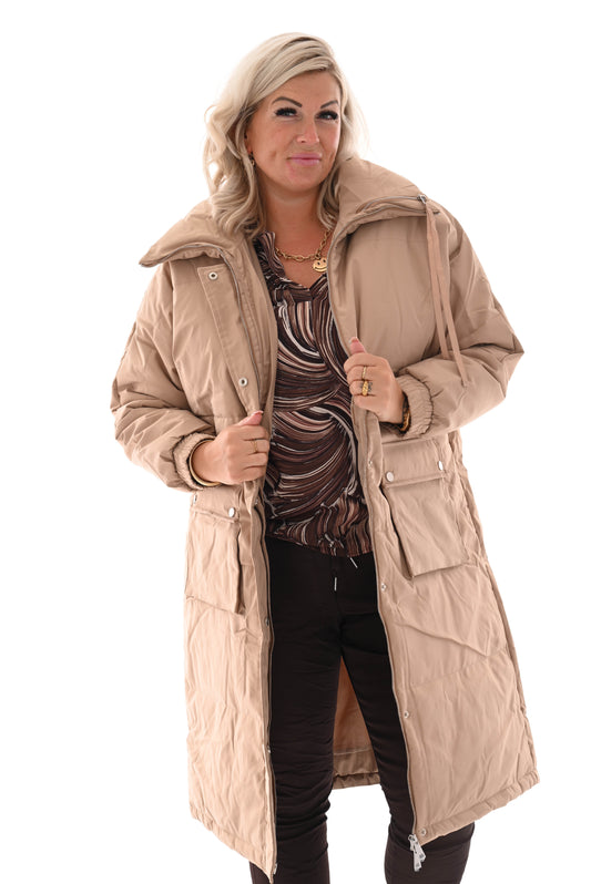 Puffer jas Queen beige