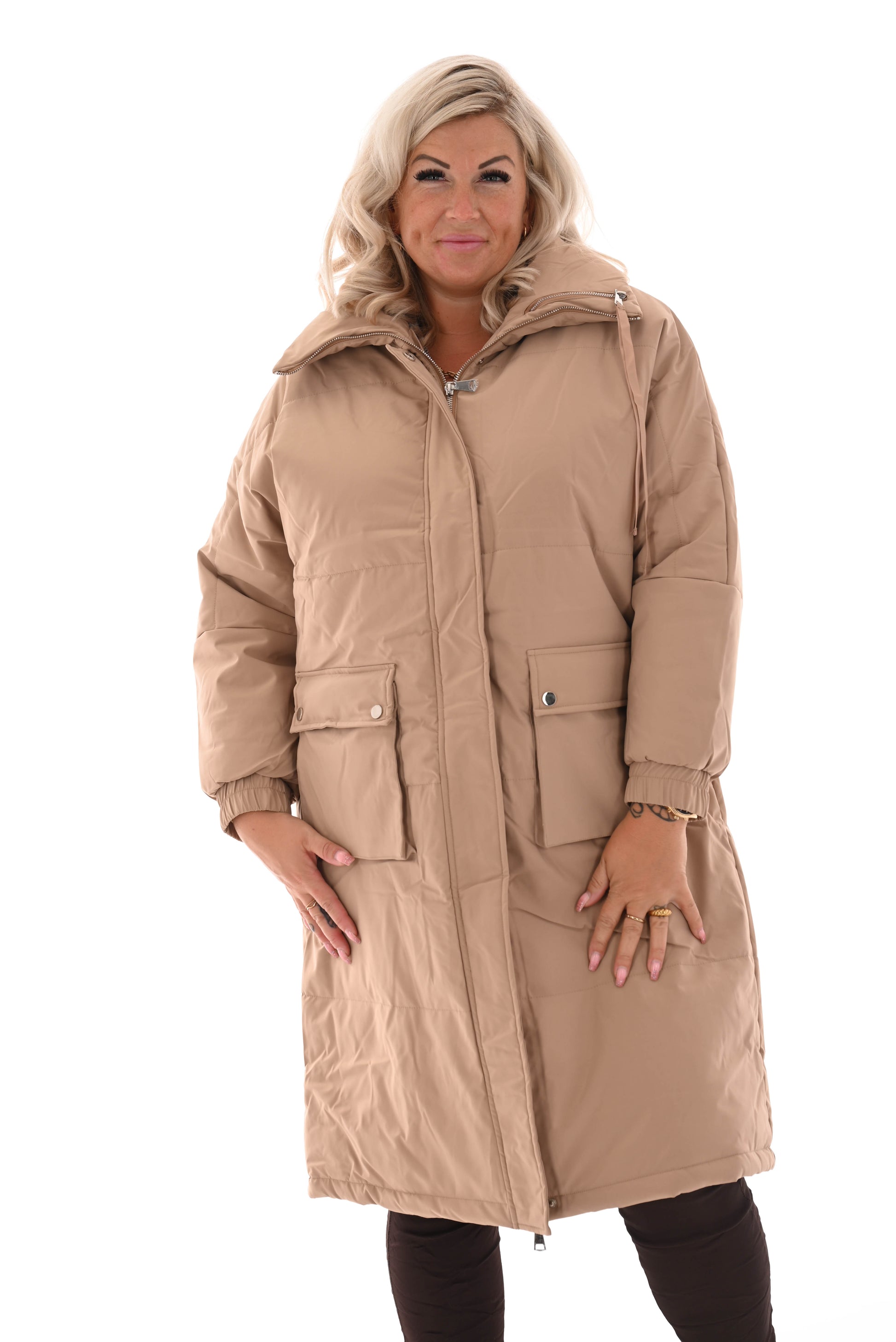 Puffer jas Queen beige