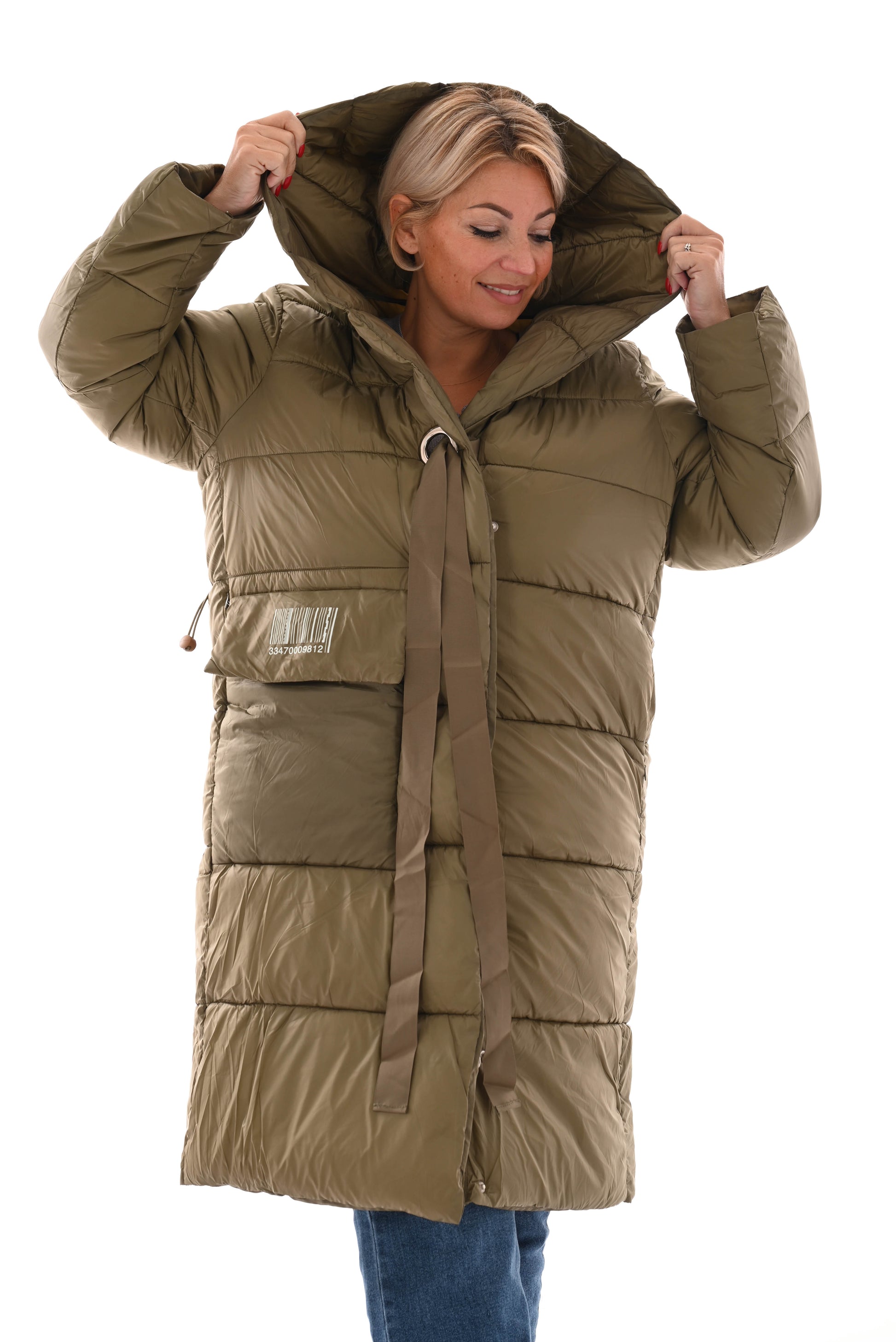 Puffer jas look me legergroen