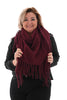 Omslag doek met franjes bordeaux