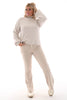 Korte trui turtle neck met pofmouwen beige