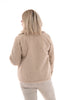 Kort jasje wavy teddy met gouden knopen beige