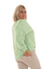 Doorknoop blouse v-hals uni lichtgroen