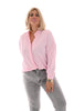 Doorknoop blouse v-hals uni lichtroze