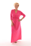 Lange jurk knoop detail uni fuchsia