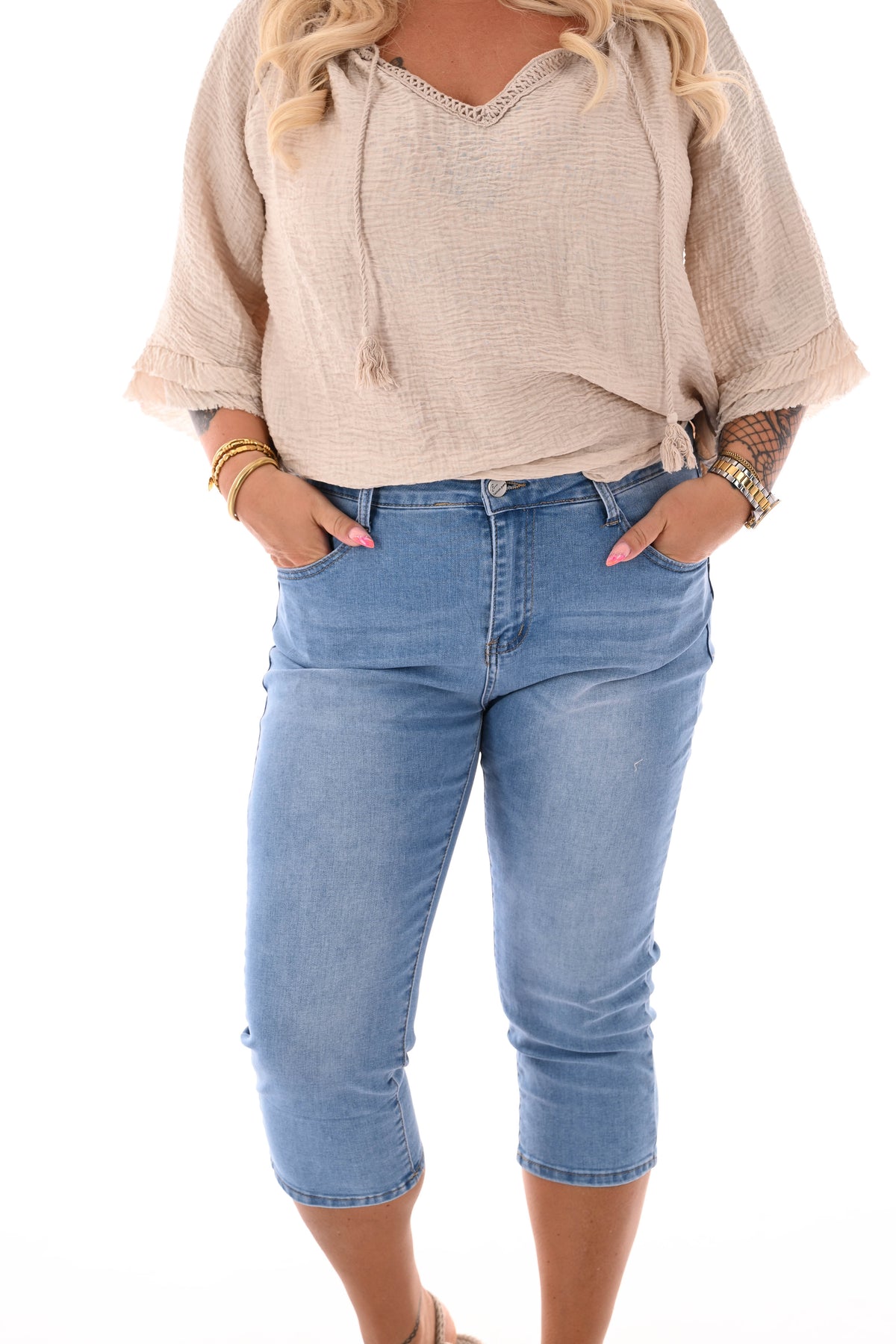 BS jeans capri blauw