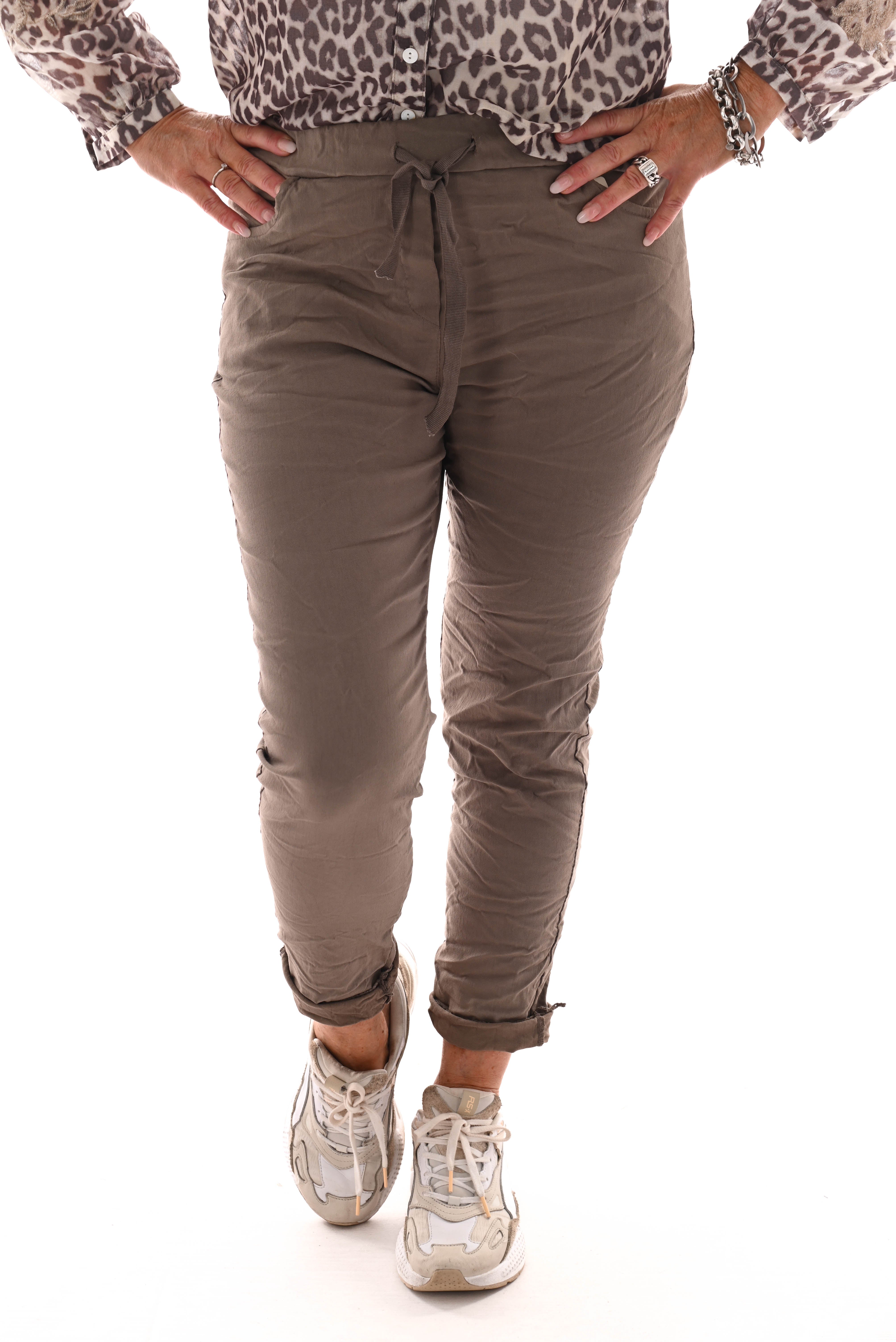Stretchbroek uni taupe