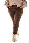 Stretchbroek uni bruin
