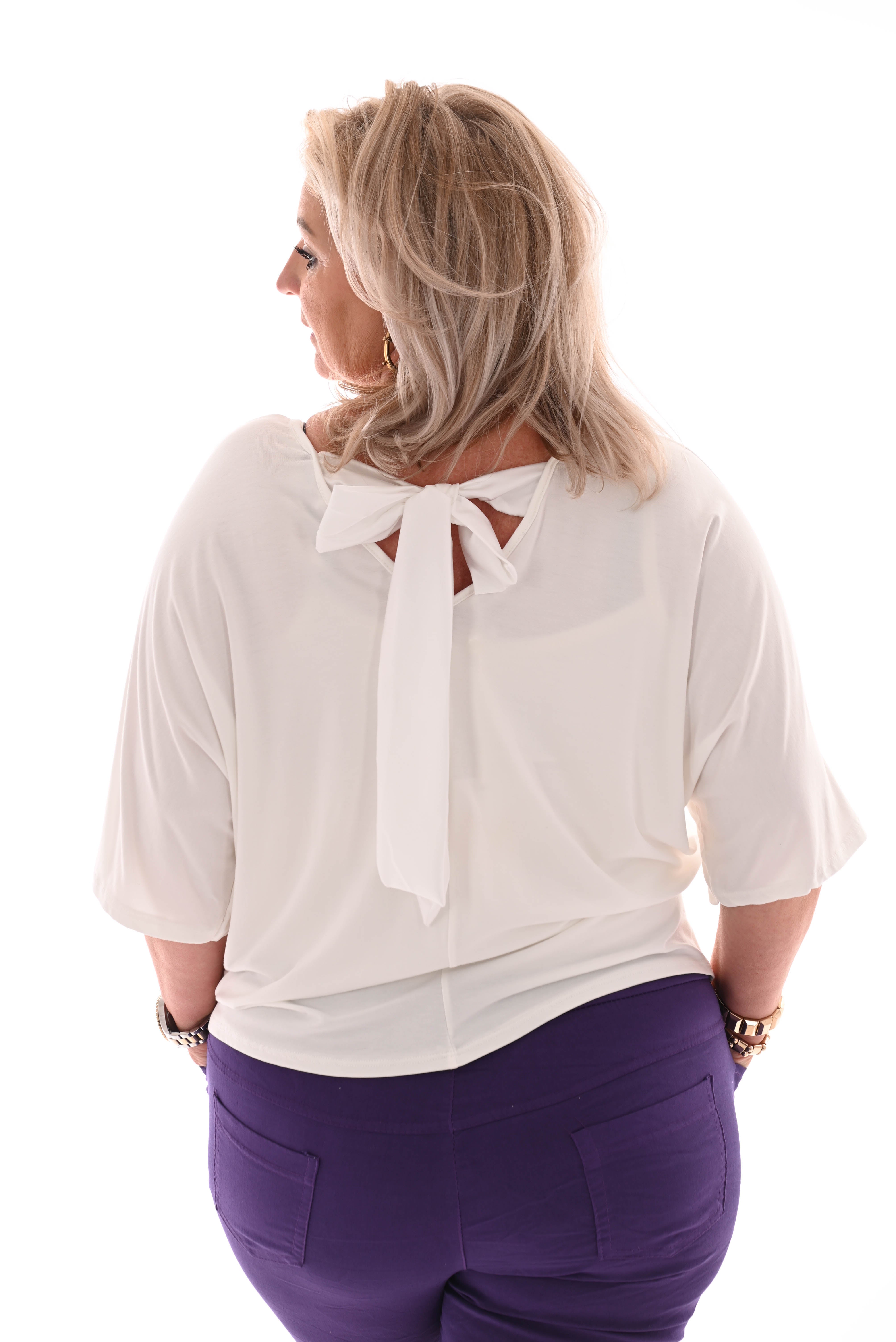 Shirt met strik wit