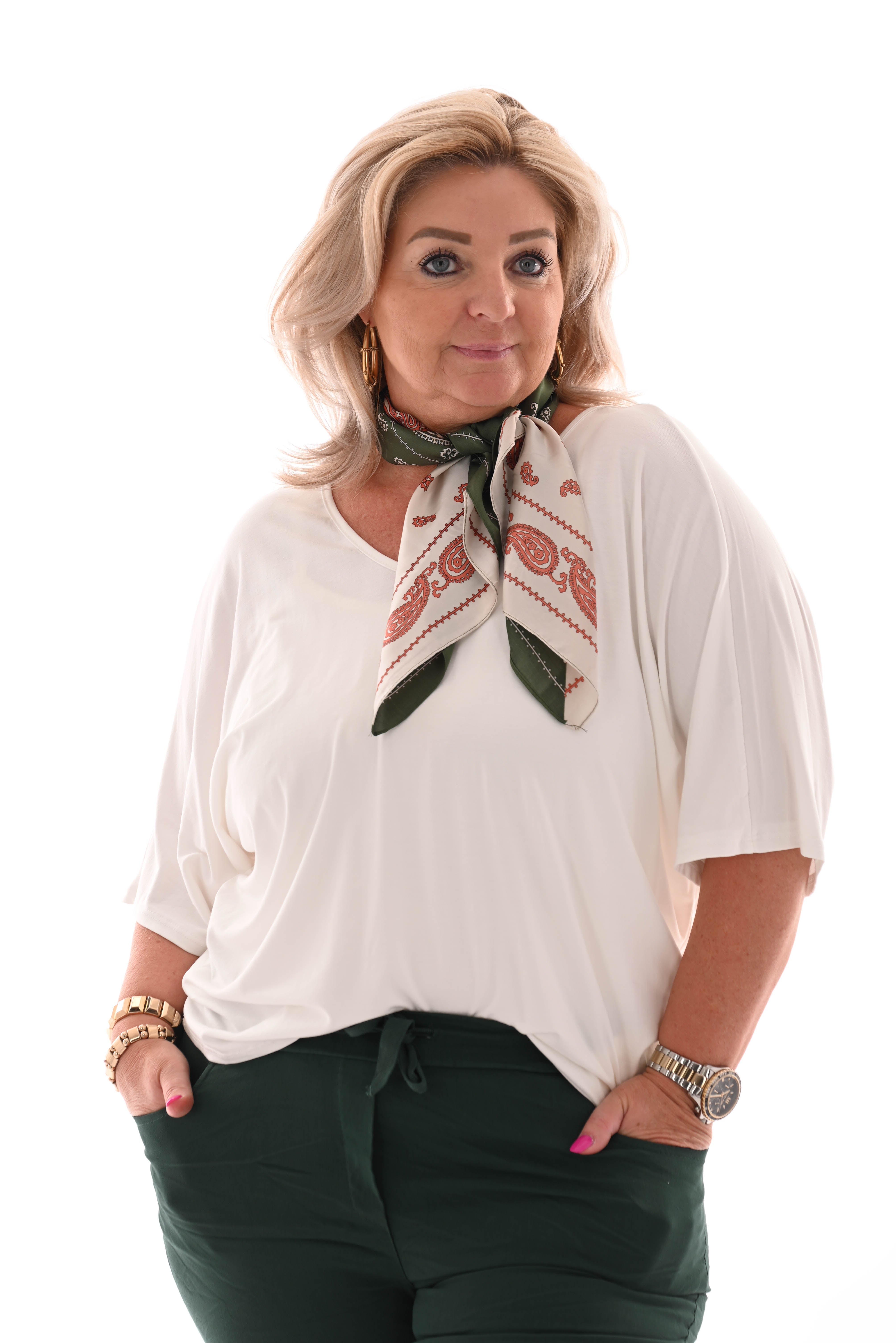 Kort sjaaltje paisley groen