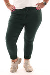 Stretchbroek uni groen
