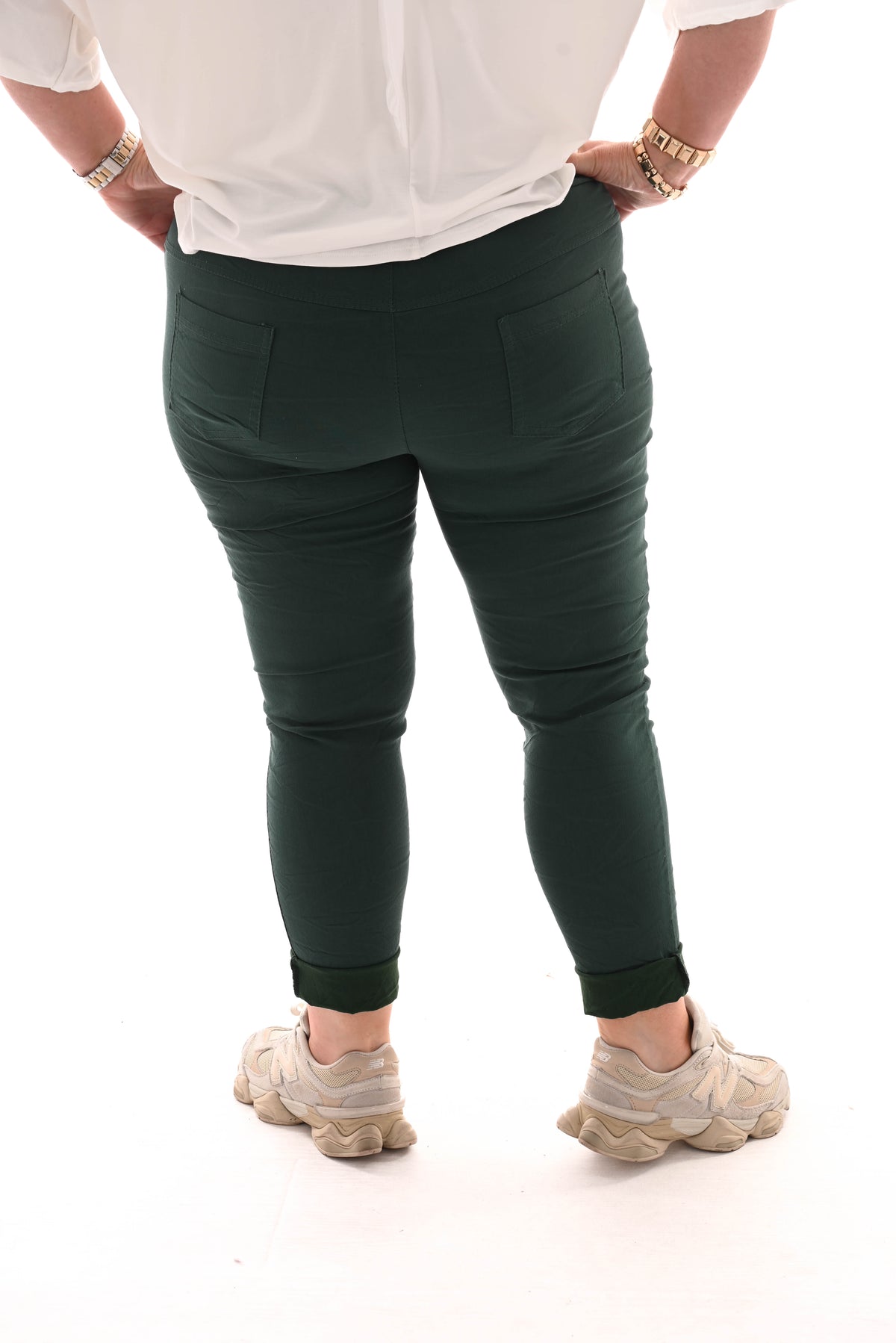 Stretchbroek uni groen