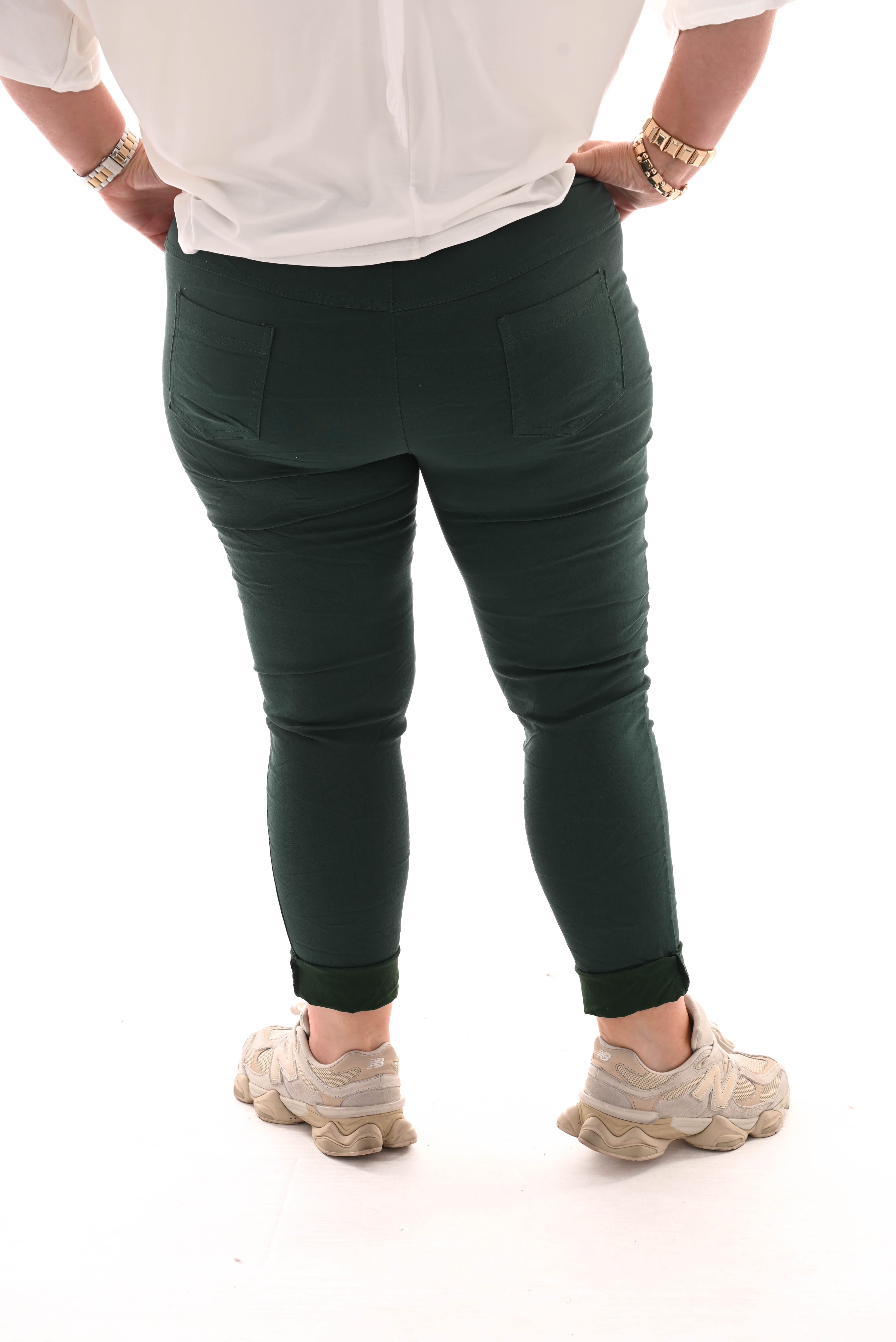 Stretchbroek uni groen