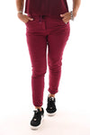 Stretchbroek uni bordeaux
