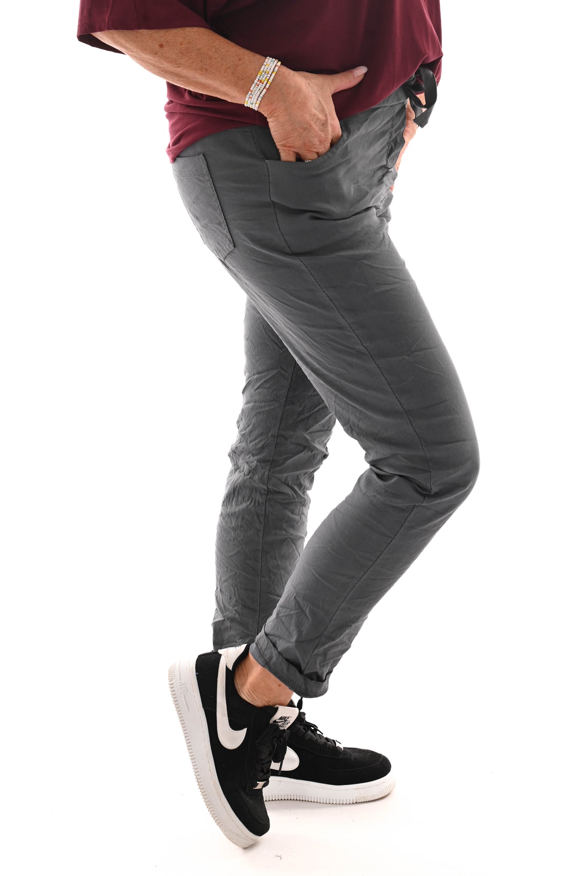 Stretchbroek uni antraciet