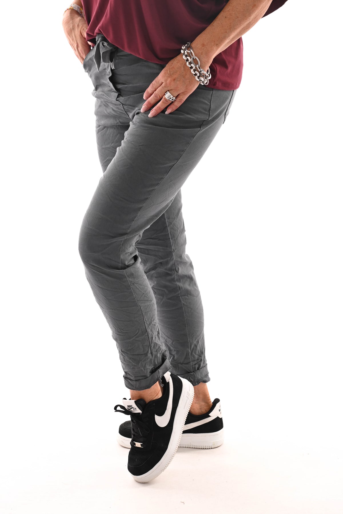 Stretchbroek uni antraciet
