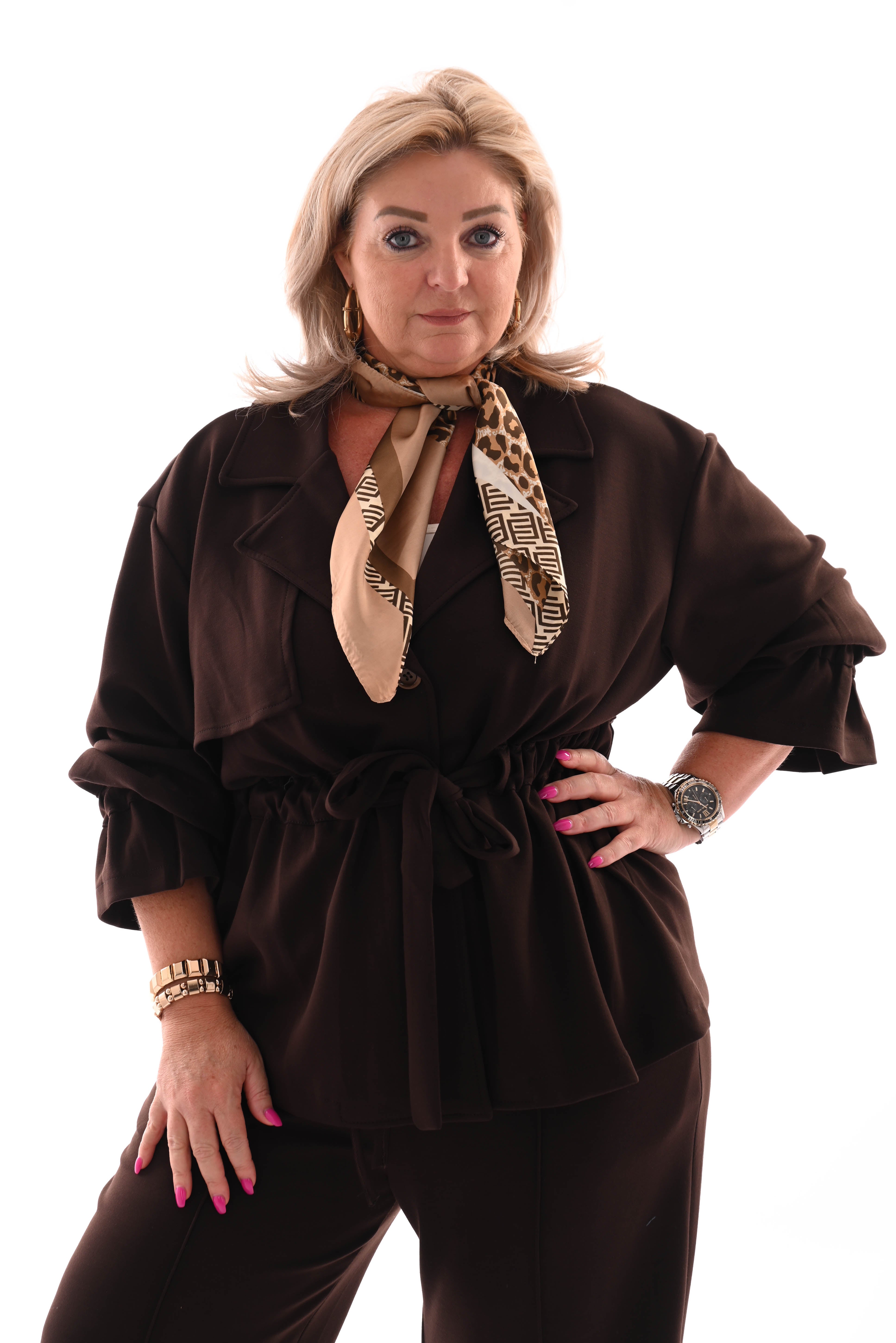 Kort sjaaltje panter/maze beige