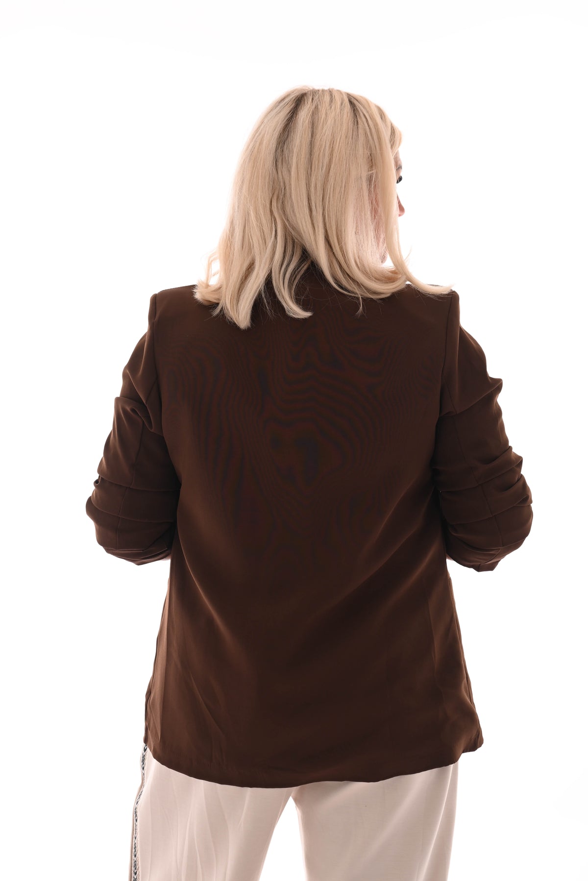 Blazer gedrapeerde mouwen bruin