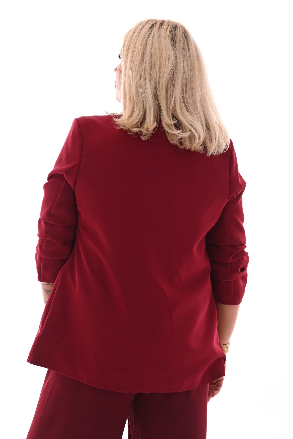 Blazer gedrapeerde mouwen bordeaux