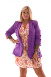 Blazer gedrapeerde mouwen paars