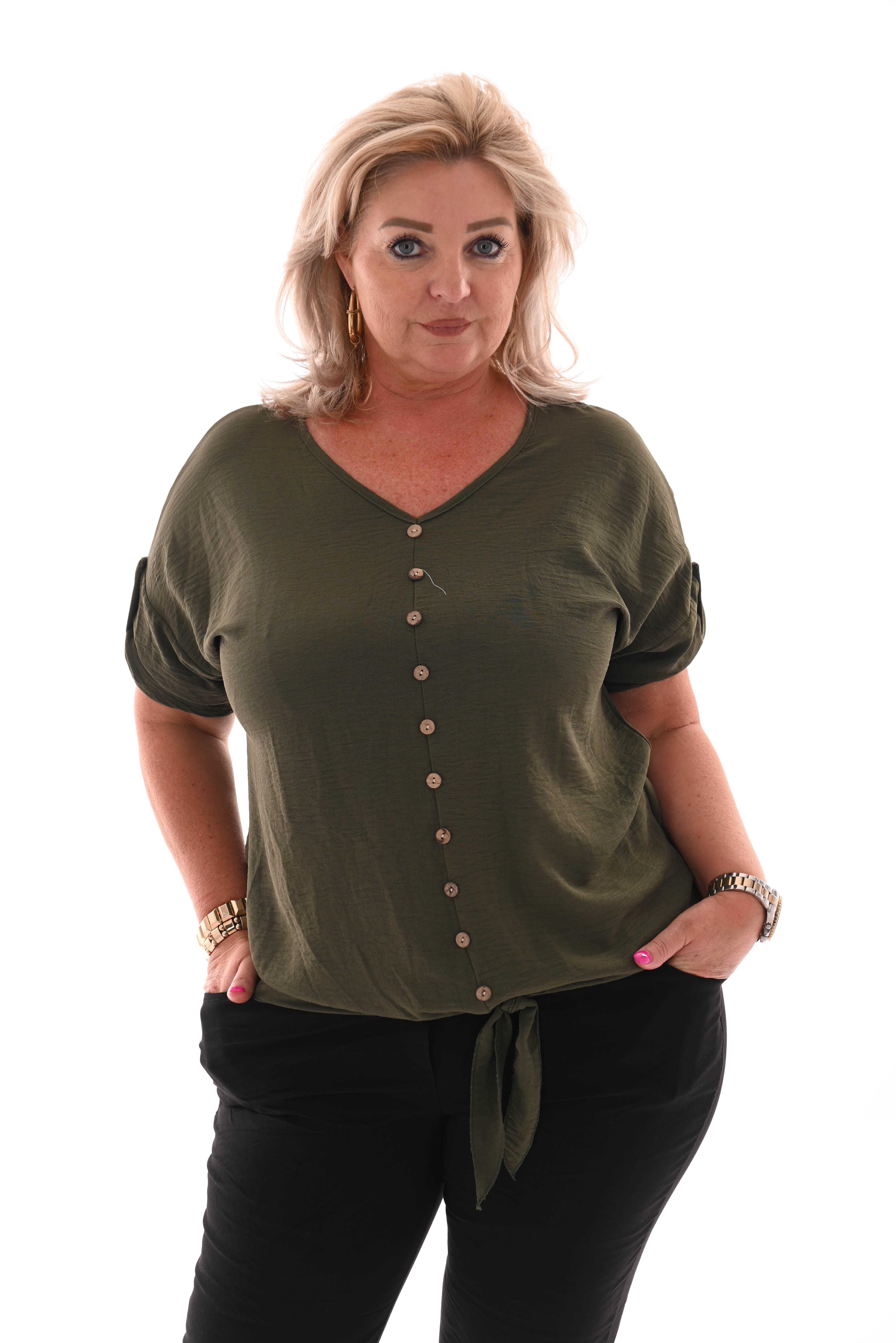 Top knoopjes met knoop groen