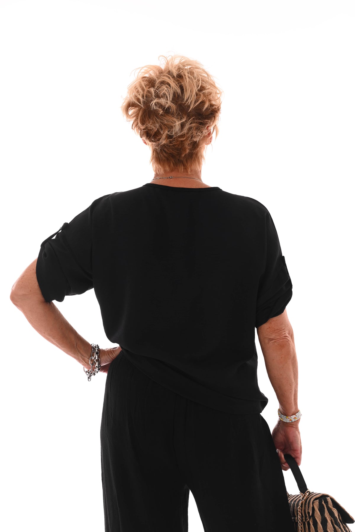 Top knoopjes met knoop zwart