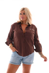 Blouse gestreept st tropez donkerbruin