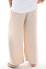 Wijde broek smock band uni beige