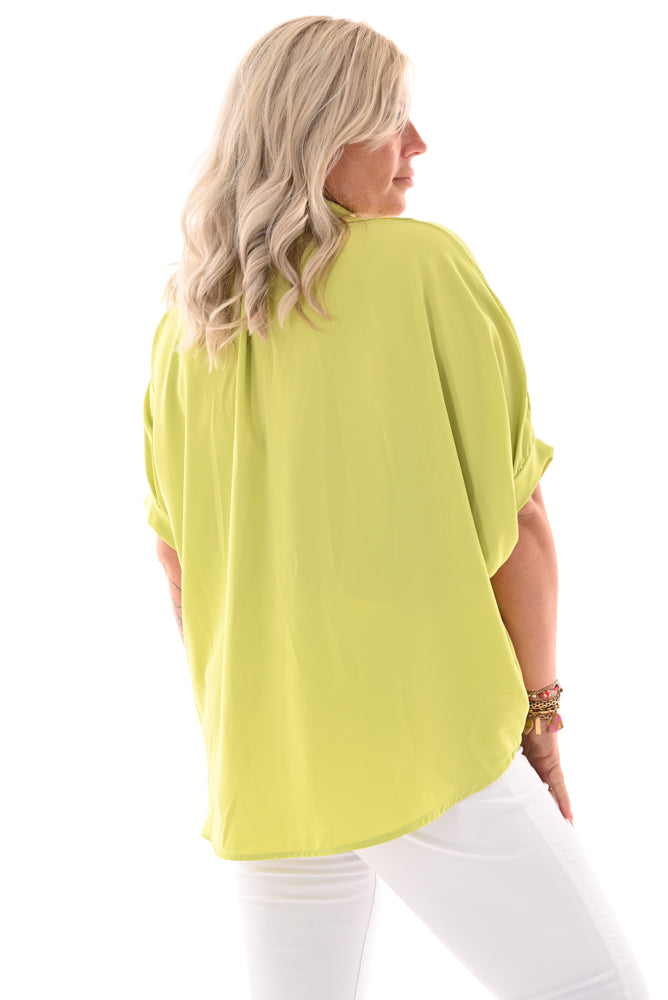 Oversized blouse uni lime