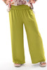 Wijde broek smock band uni lime